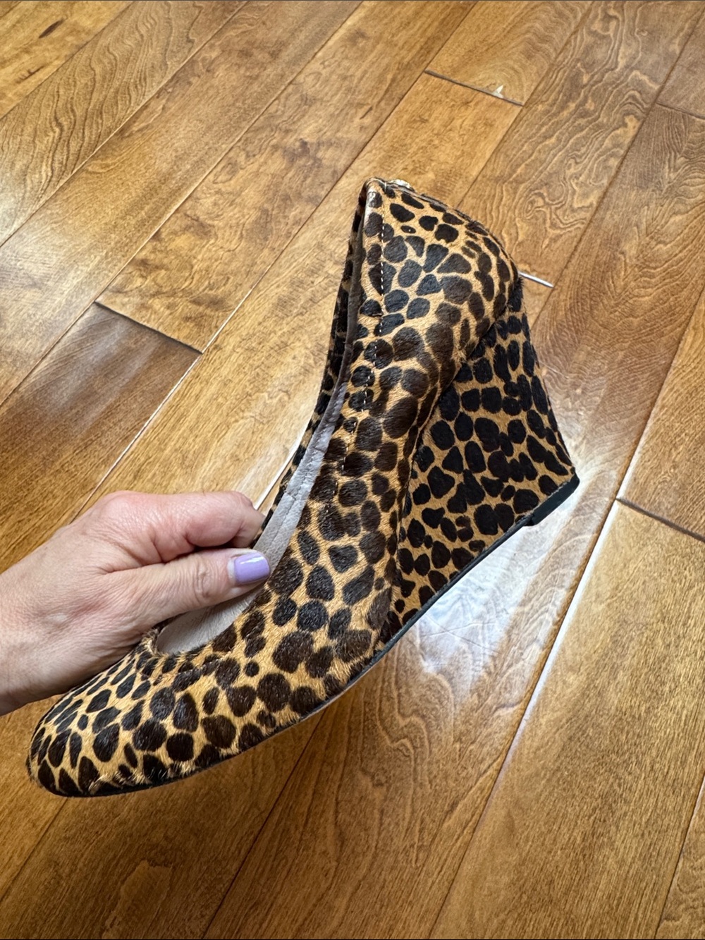 Vince Camuto Leopard Print Wedge Pump - Women 8